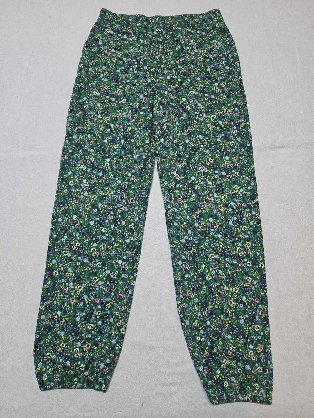 Zara Womens Floral Pants Green Size M